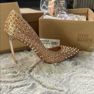 Rose Gold Studded Women's Heels